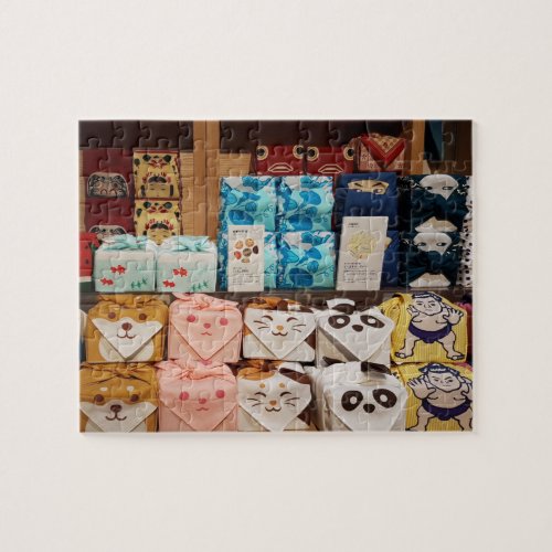 Cute colorful Japanese furoshiki wrapping clothes Jigsaw Puzzle