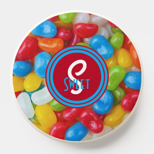 Cute Colorful Jelly Beans With Monogram PopSocket