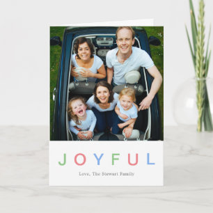 Cute Colorful Joyful Photo Modern Holiday Card