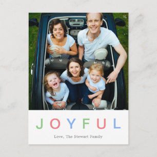 Cute Colorful Joyful Photo Modern Holiday Postcard