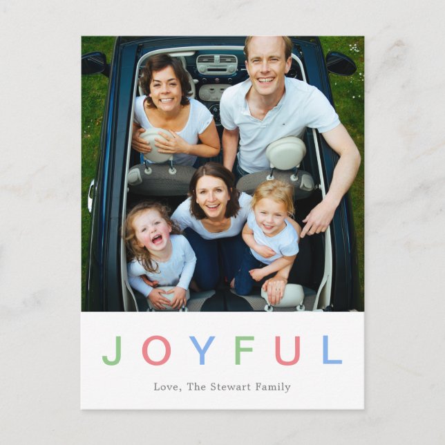 Cute Colorful Joyful Photo Modern Holiday Postcard (Front)