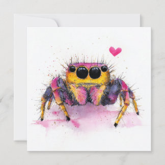 Cute Colorful Jumping Spider Greeting Card