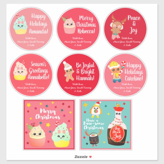 Cute Colorful Kawaii Christmas Cookie Sticker Pack ...