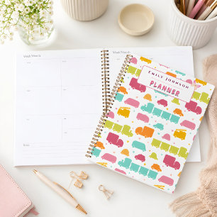 Cute Colorful Kids Background Custom Name Planner