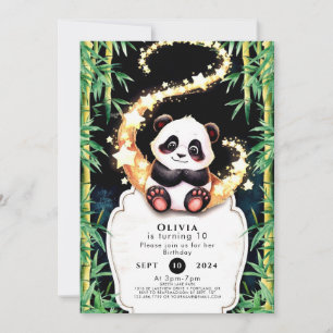 Cute Colorful Kids' Panda Birthday Invitation