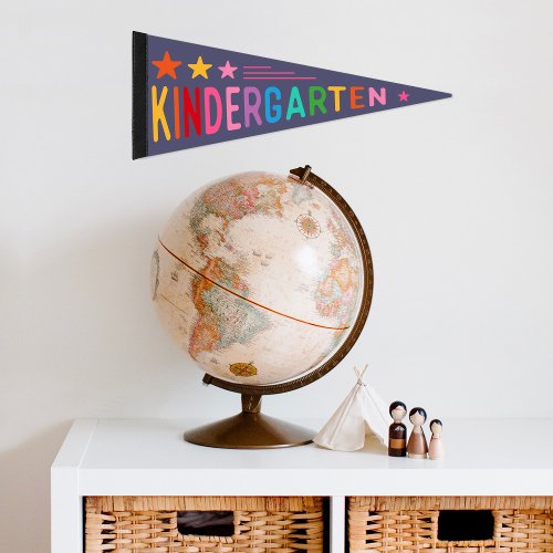 Cute Colorful Kindergarten Pennant Flag