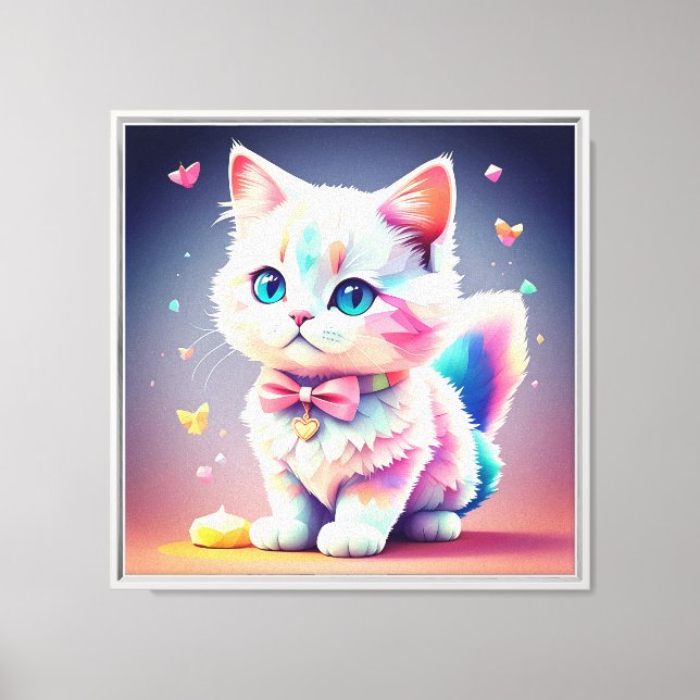 Cute Colorful Kitten-84301 Canvas Print (Front)
