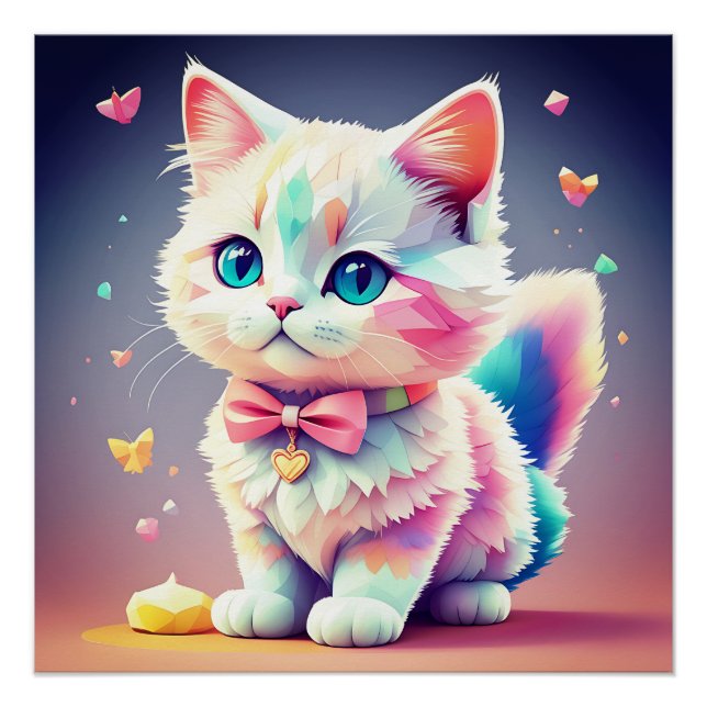 Cute Colorful Kitten-84301 Poster (Front)