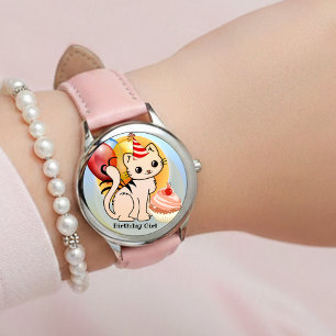 Cute Colorful Kitty Birthday  Watch