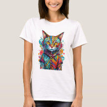 Cute Colorful Kitty Cat Abstract Art Design