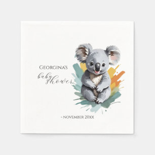 Cute Colorful Koala Baby Shower Napkins