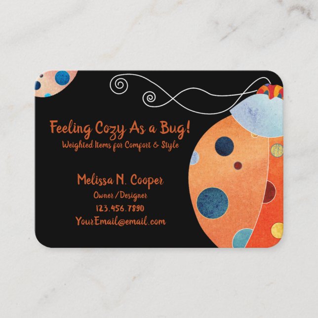 Cute Colorful Ladybug Business Card (Front)