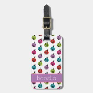 Cute Colorful Ladybug Pattern Luggage Tag