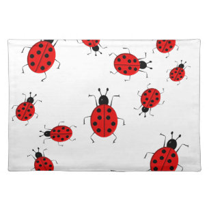 Cute colorful ladybugs clip art cloth placemat