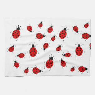 Cute colorful ladybugs clip art towel