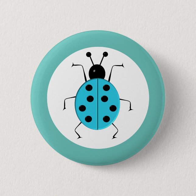 Cute colorful ladybugs ,lucky charm button (Front)