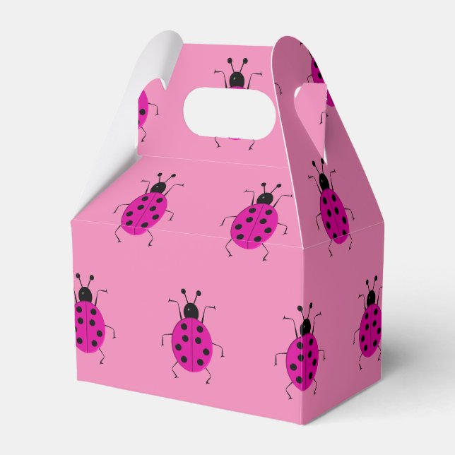 Cute colorful ladybugs ,lucky charm favor boxes (Front Side)