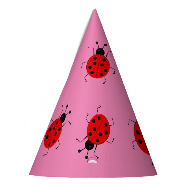 Cute colorful ladybugs ,lucky charm personalized party hat (Left)