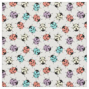 Cute Colorful Ladybugs Pattern Fabric 