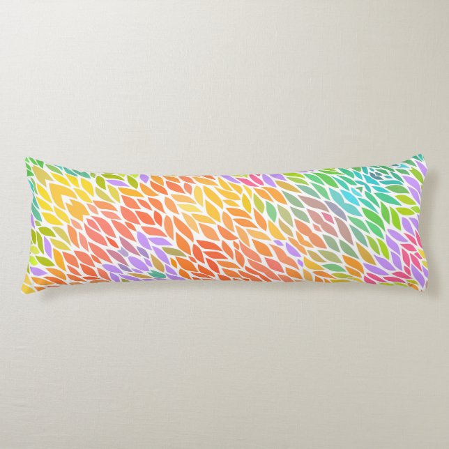 Cute colorful leaves pattern body pillow (Front)