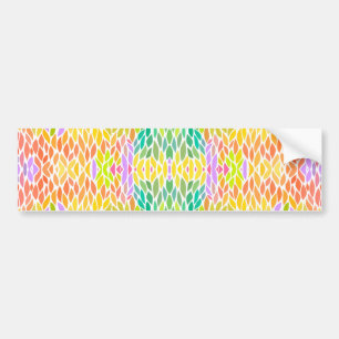 Cute colorful leaves pattern bumper sticker