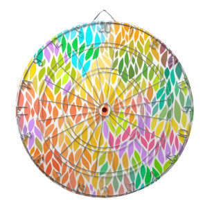 Cute colorful leaves pattern dart board