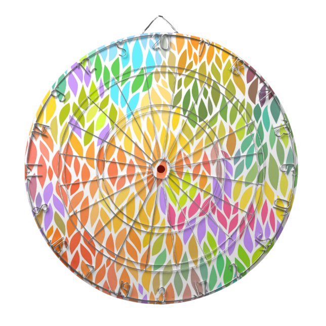 Cute colorful leaves pattern dart board (Front)