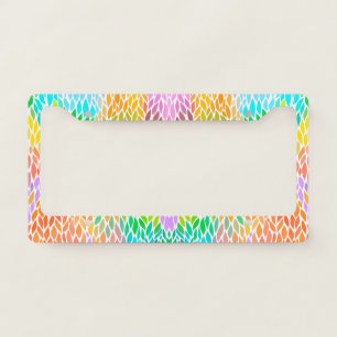 Cute colorful leaves pattern license plate frame