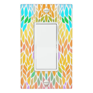 Cute colorful leaves pattern light switch cover