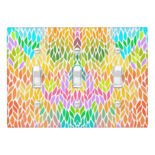 Cute colorful leaves pattern light switch cover
