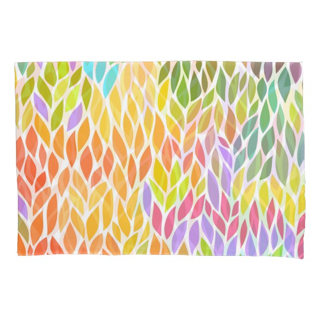 Cute colorful leaves pattern pillowcase (Front-Left)