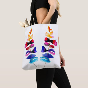 Cute colorful leaves watercolor tote bag