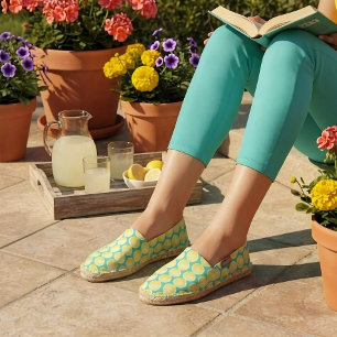 Cute Colorful Lemon Slices Pattern Custom Color Espadrilles