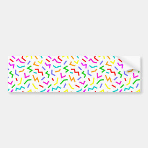 Cute colorful lines patterns bumper sticker