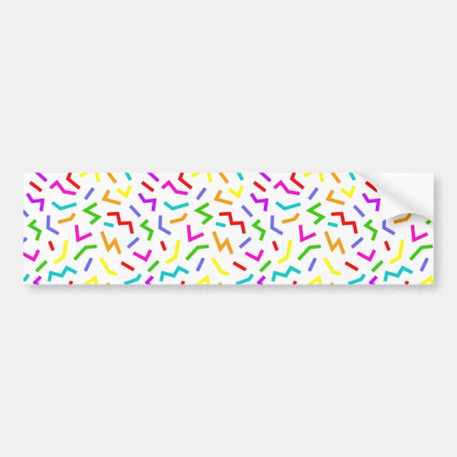 Cute colorful lines patterns bumper sticker (Front)