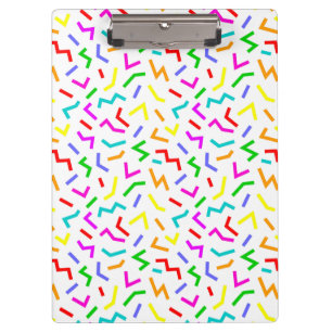 Cute colorful lines patterns clipboard
