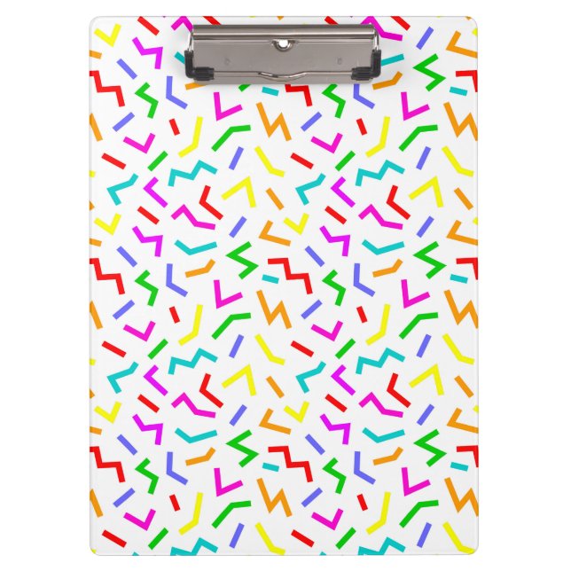 Cute colorful lines patterns clipboard (Front)