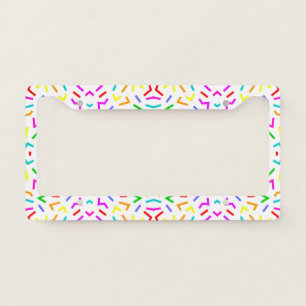 Cute colorful lines patterns license plate frame