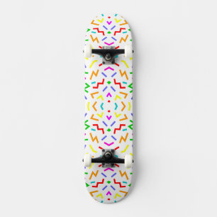 Cute colorful lines patterns skateboard