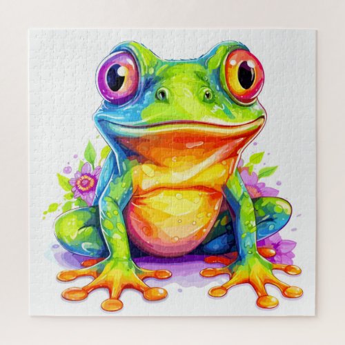Cute Colorful Little Froggie Jigsaw Puzzle