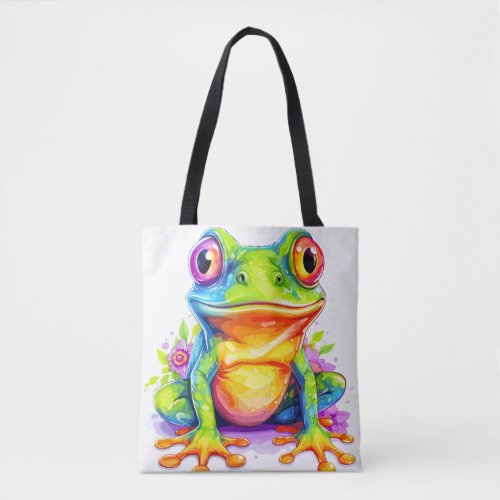 Cute Colorful Little Froggie Tote Bag