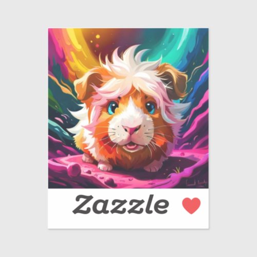 cute colorful little guinea pig fancy sticker 