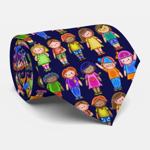 Cute Colorful Little Happy Kawaii Kids Neck Tie