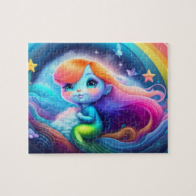 Cute Colorful Little Mermaid Jigsaw Puzzle (Horizontal)