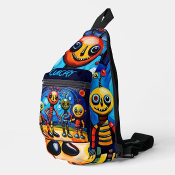 Cute Colorful Little Monsters Birthday Kids 04pcsb Sling Bag by plurals at Zazzle