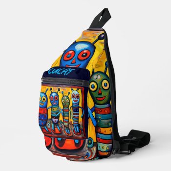 Cute Colorful Little Monsters Birthday Kids 05pcsb Sling Bag by plurals at Zazzle