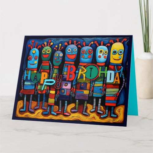 Cute colorful Little Monsters Birthday Kids BGC Card