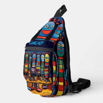 Cute Colorful Little Monsters Birthday Kids Pcsb Sling Bag by plurals at Zazzle