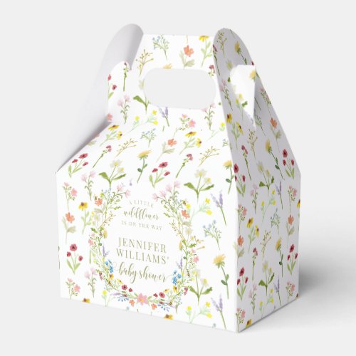 Cute colorful little wildflower baby girl shower favor boxes