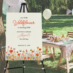 Cute Colorful Little Wildflower Bee's 1st Birthday Foam Board